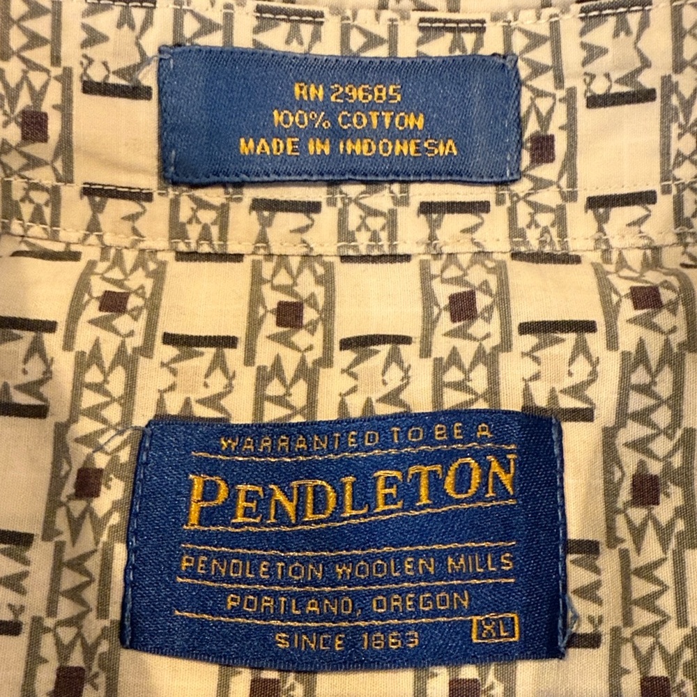 Pendleton Beige And Black Patterned Casual Shirt … - image 2